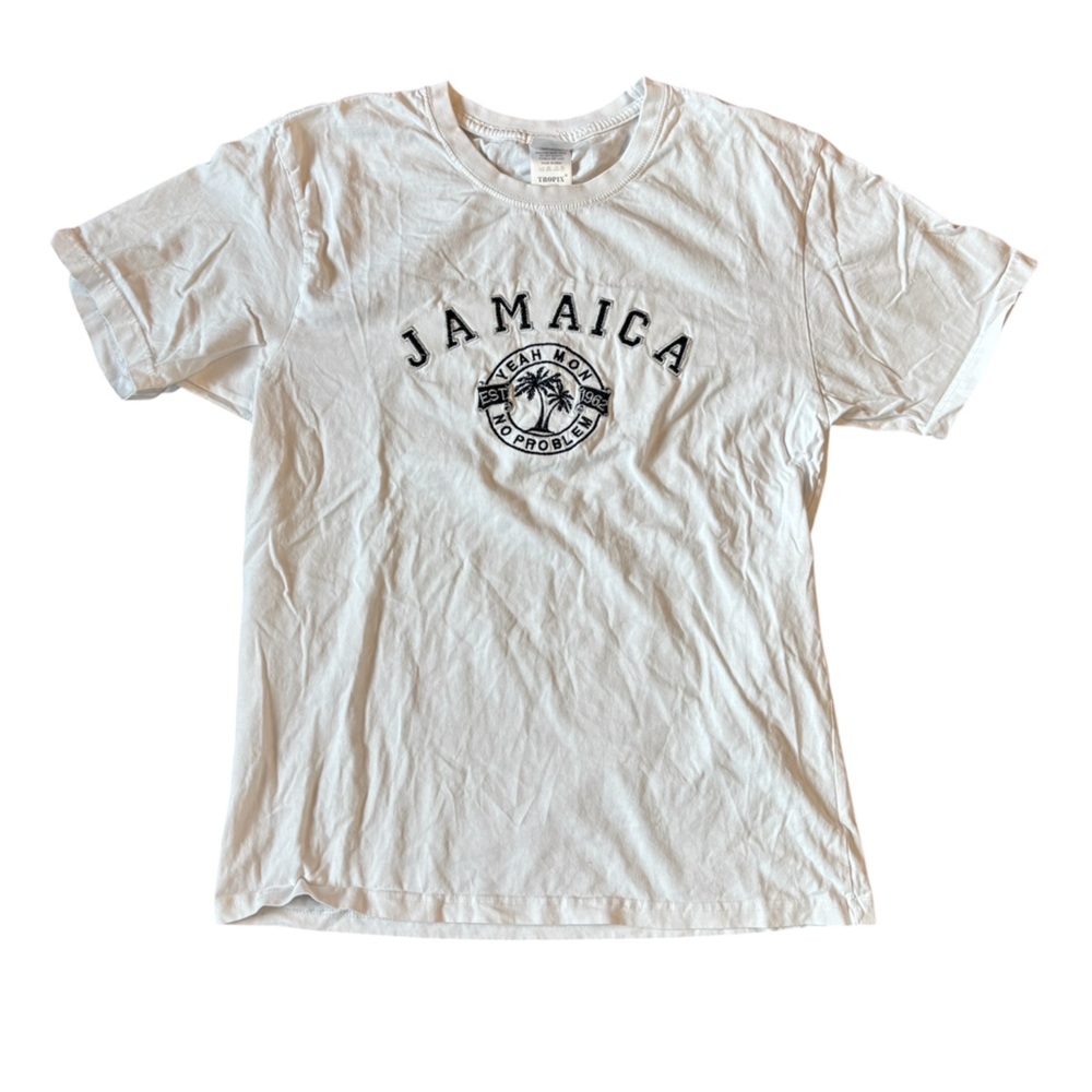 White Graphic Jamaica  T- Shirt